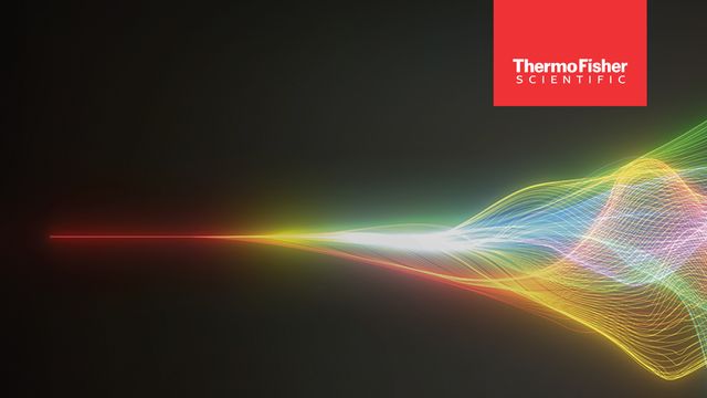 Thermo Fisher Scientific logo with colorful light waves symbolizing advanced PCR and qPCR technology 