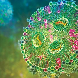 Cell Membrane and Molecules, 3d rendering 