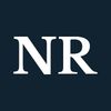 White letters "NR" on a navy background.