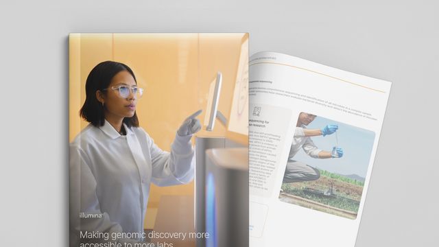 Scientist using advanced sequencing equipment in a lab, highlighting accessible genomic discovery. 