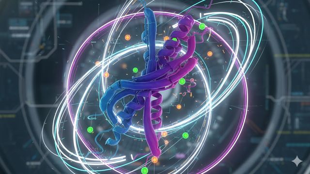 Dynamic, abstract depiction of top-down proteomics. 