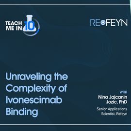 Nina Jajcanin Jozic smiling next to the title of her presentation "Unraveling the Complexity of Ivonescimab Binding." 