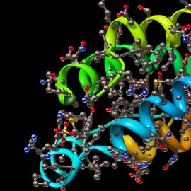3D model of a protein structure used in virtual screening. 